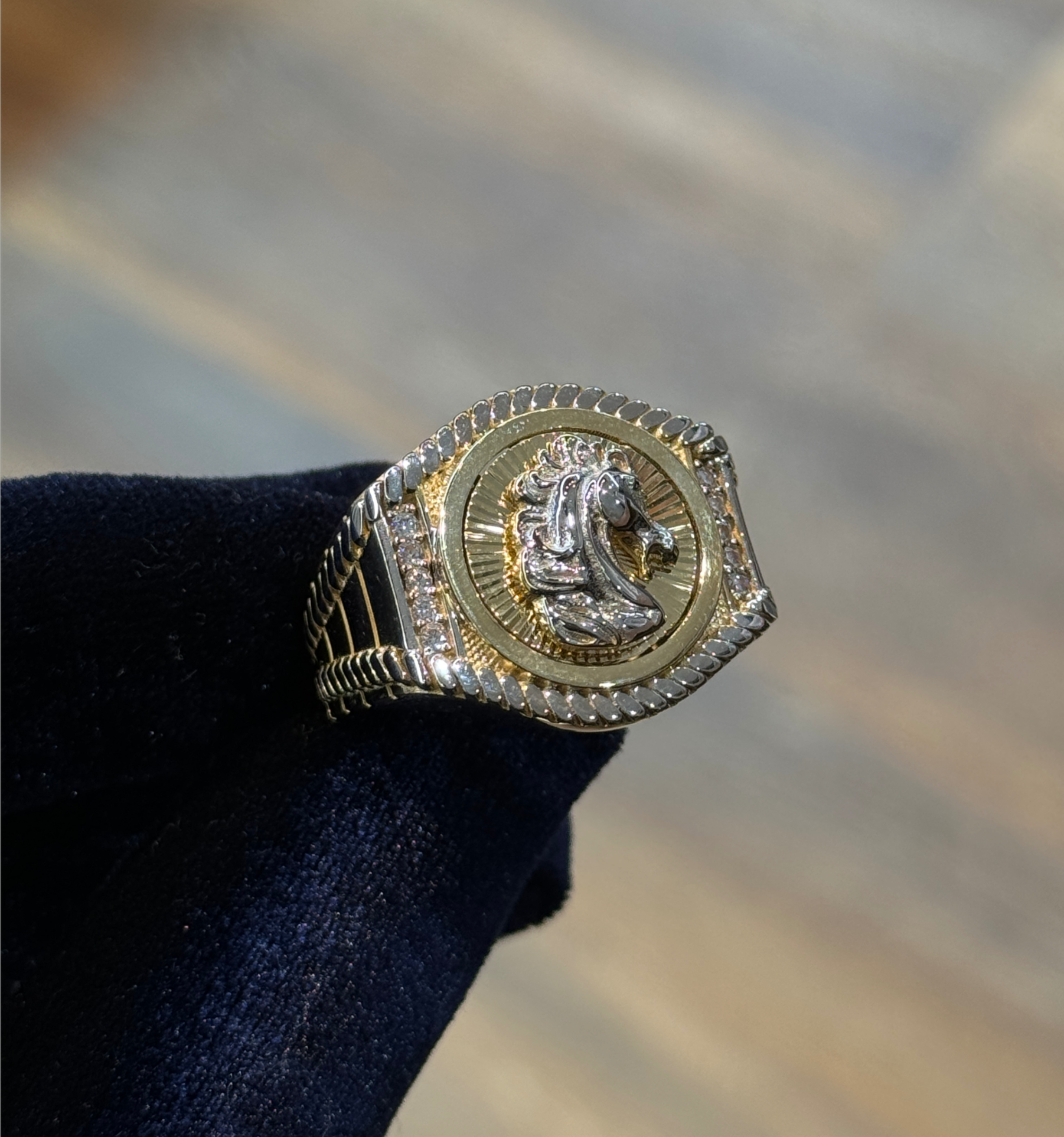 Men's Two-Tone Horse Ring