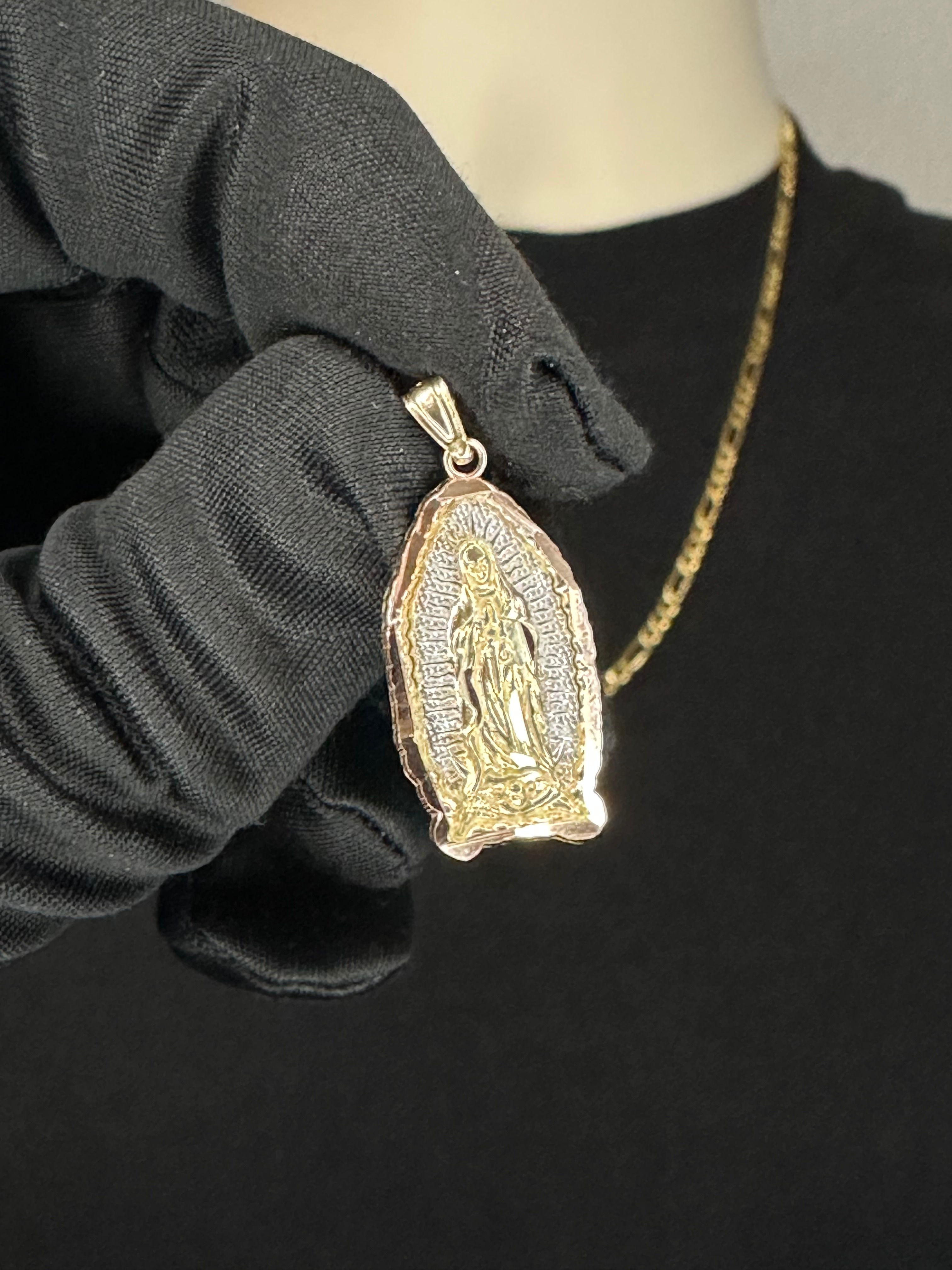 Tri-Tone Virgen De Guadalupe (Chain Set or Pendant Only)
