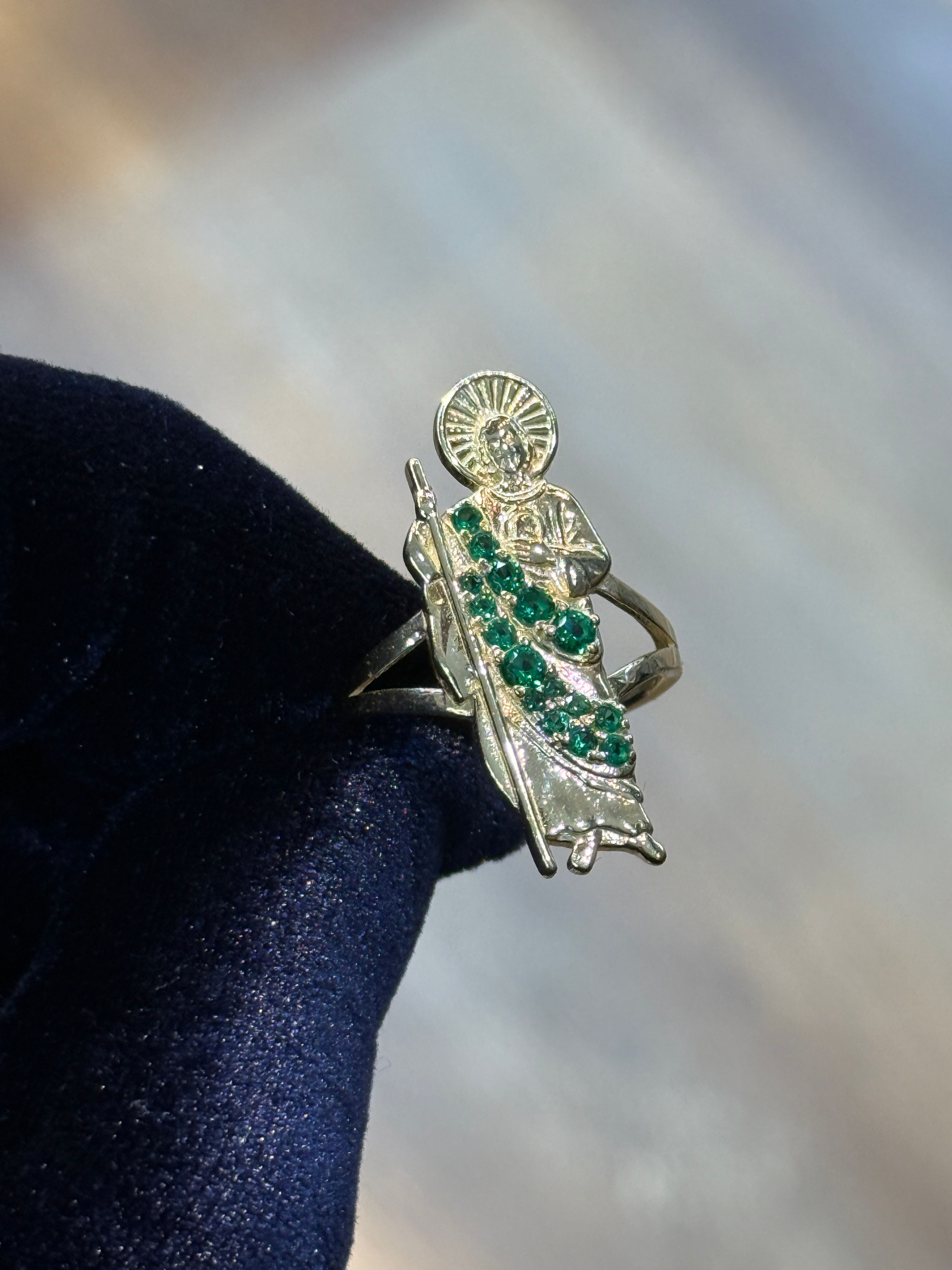 Women's Green San Judas Ring