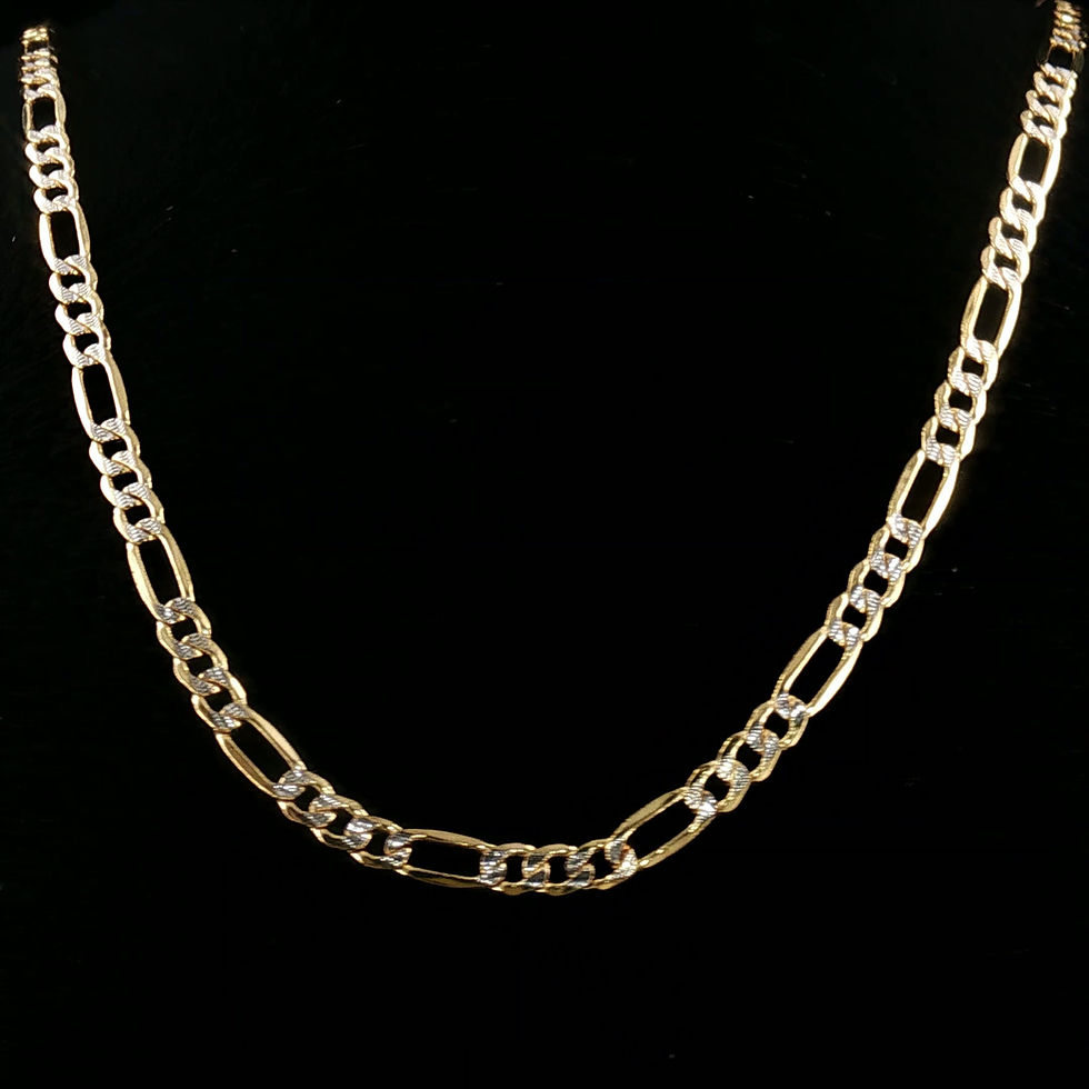 Thumbnail: Hollow Two-Tone Figaro Chain (4mm)