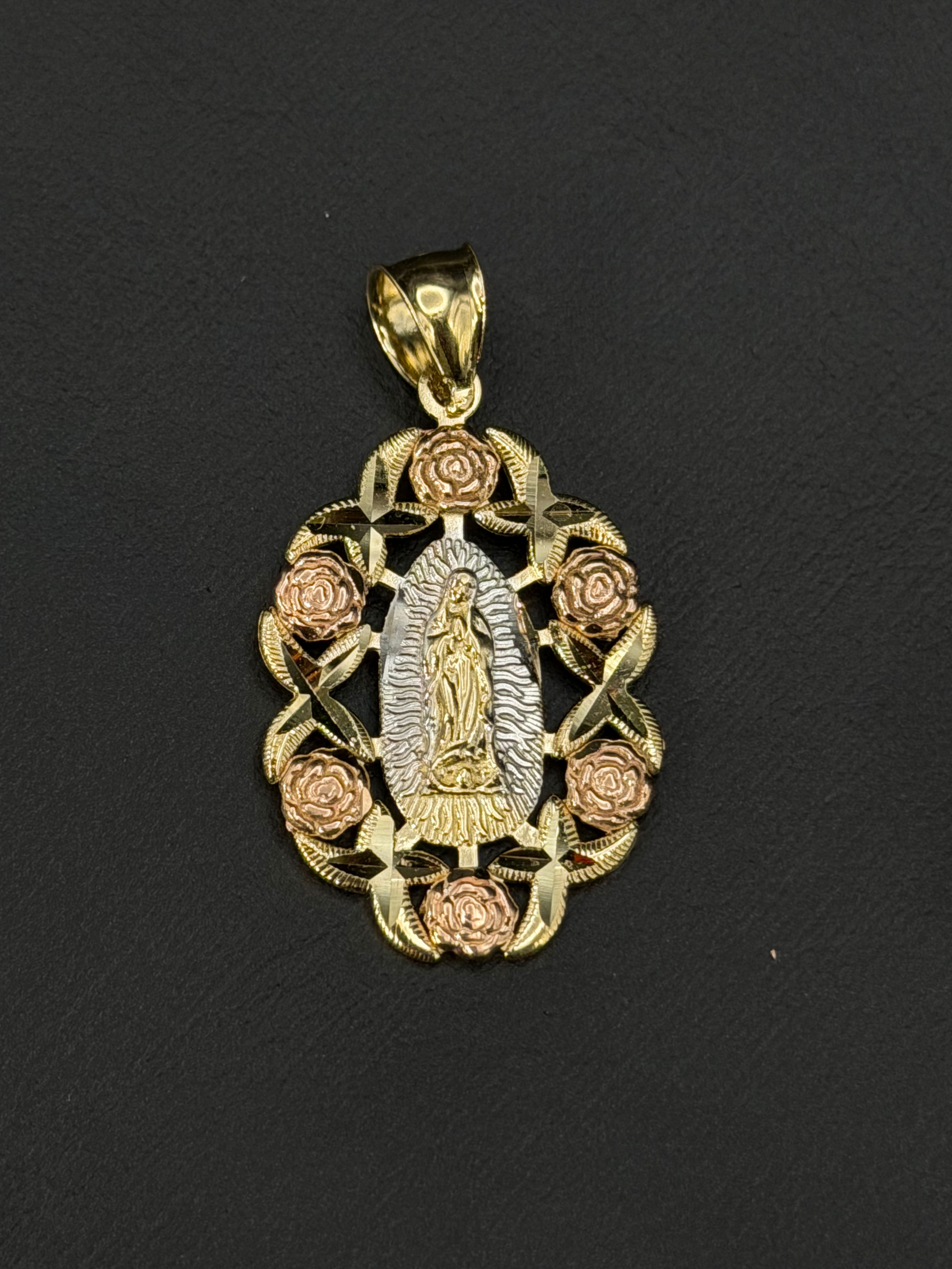 10K Virgin Mary Pendant (Large Size)