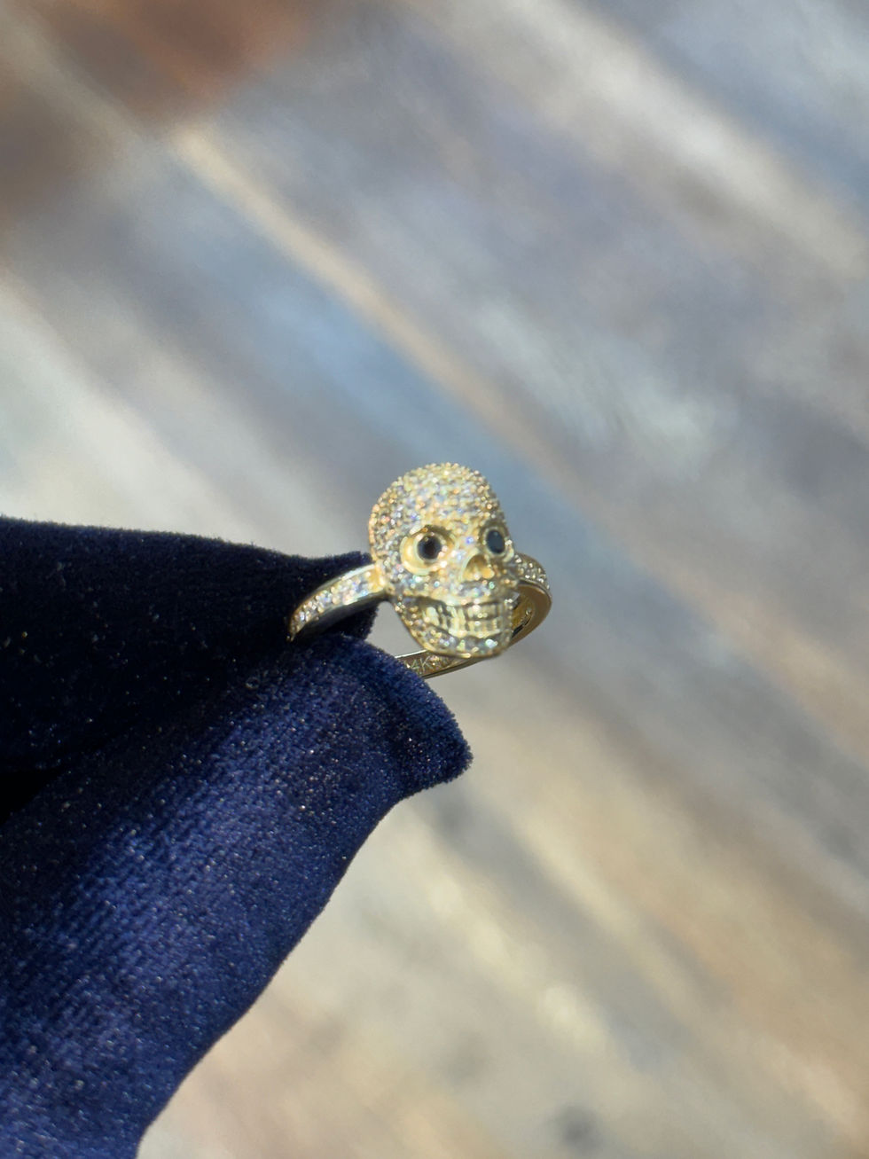 Unisex CZ Skull Ring