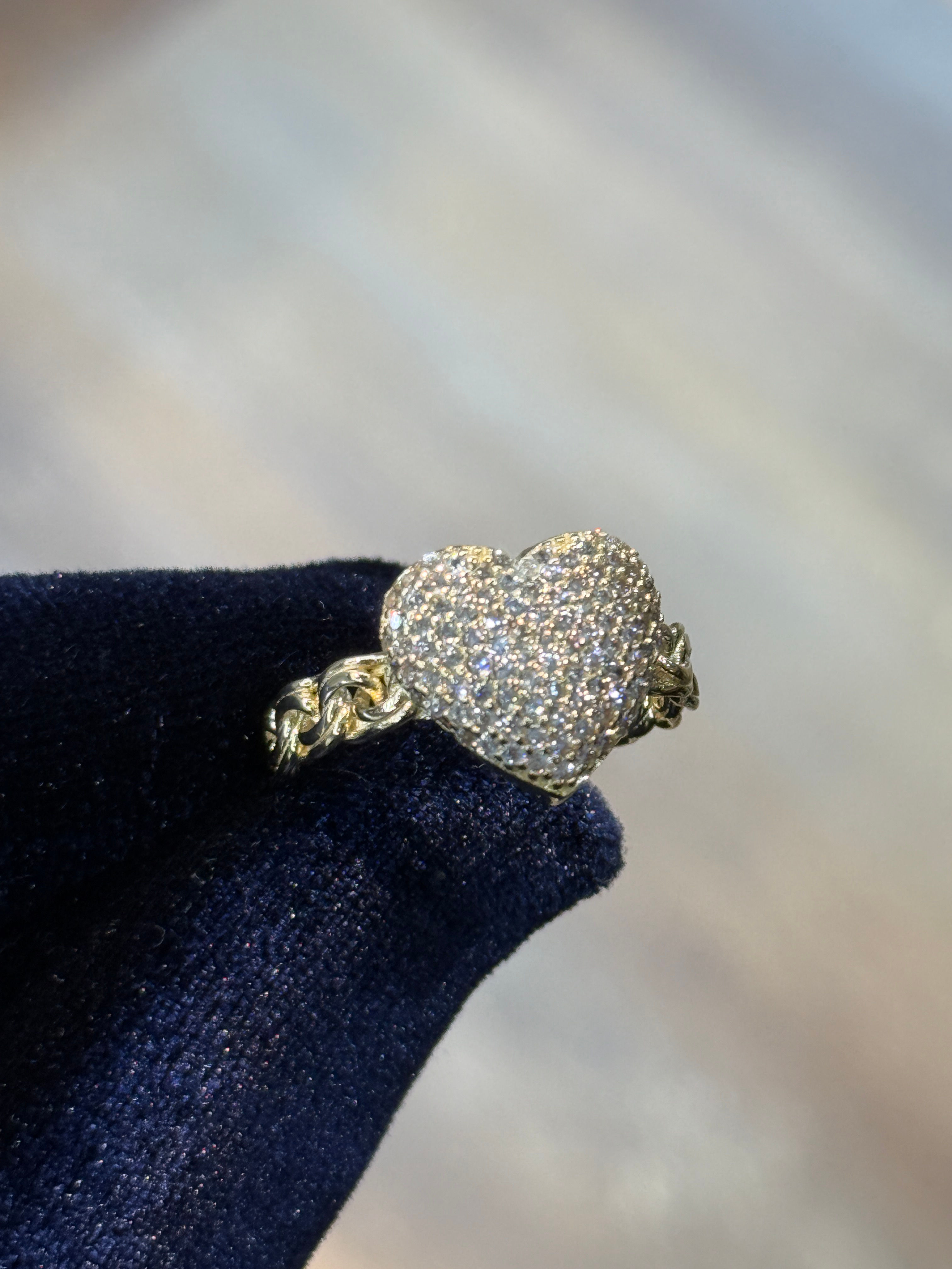 Women's CZ Heart Chinolink Ring