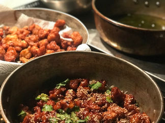 Langostinos con mi salsa Tso¨s.