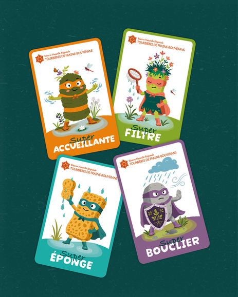 Cartes à collectionner "Les super-pouvoirs des tourbières"