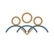 Connection icon, three linked figures