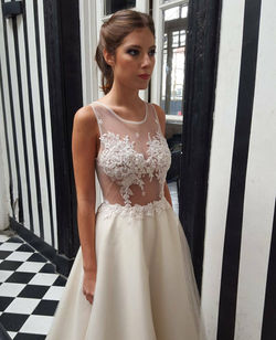 Vestido de 15 años con transparencia