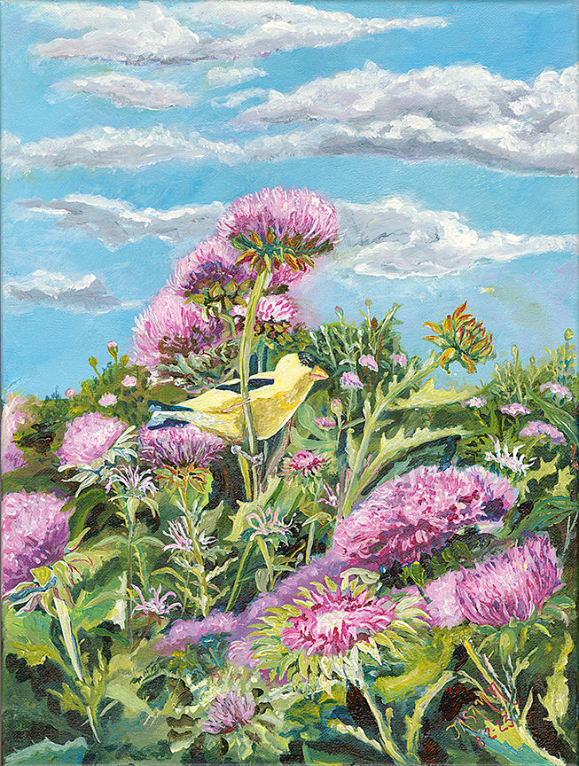 Goldfinch Among Thistles