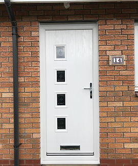 energy efficent front door, upvc window and door replacement, wishaw lanarkshire, reliable double glazing companies scotland, composite door black with gold trim, rosewood, rehau supplier, veka windows