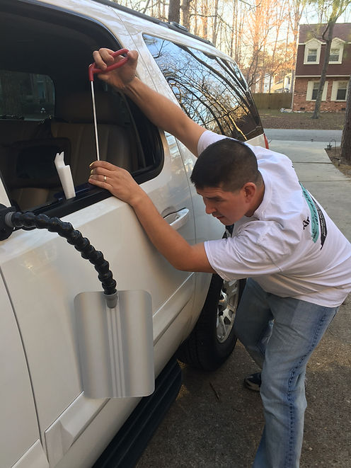 Me fixing a customers dent