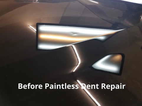 Camaro aluminum hood dent