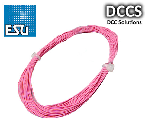 Decoder Pink ESU 53910 36AWG Decoder Wire - 10m - Pink | DCC Solutions