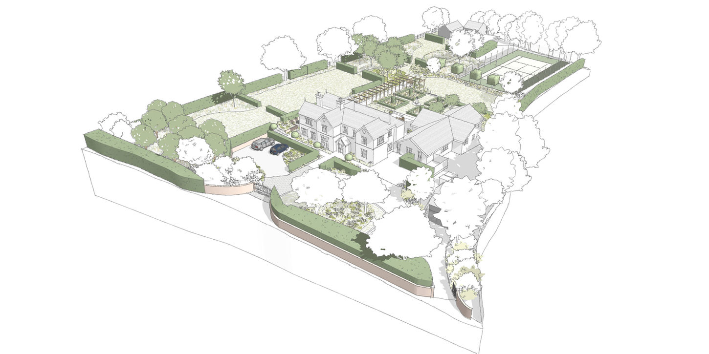 Samuel North Garden Design Render Country Estate