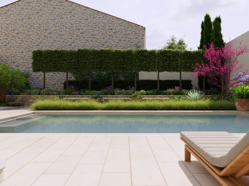 Samuel North Garden Design Render French House Renovation