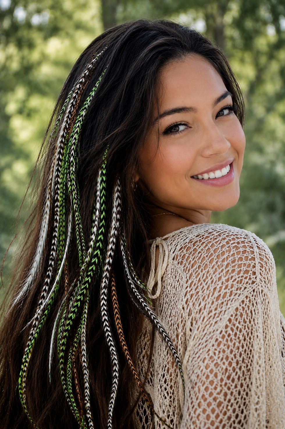 Thumbnail: Key Lime Pie Green Feather Extension Pack