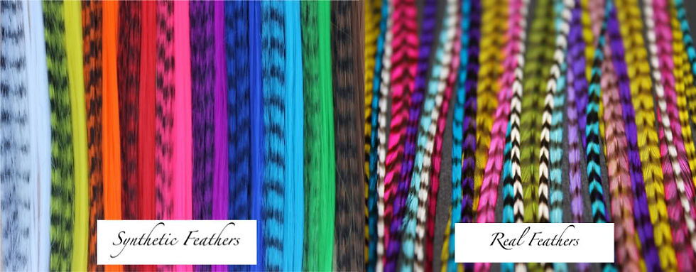 Thumbnail: Synthetic Clip-In Feather Extensions: Multi Colors