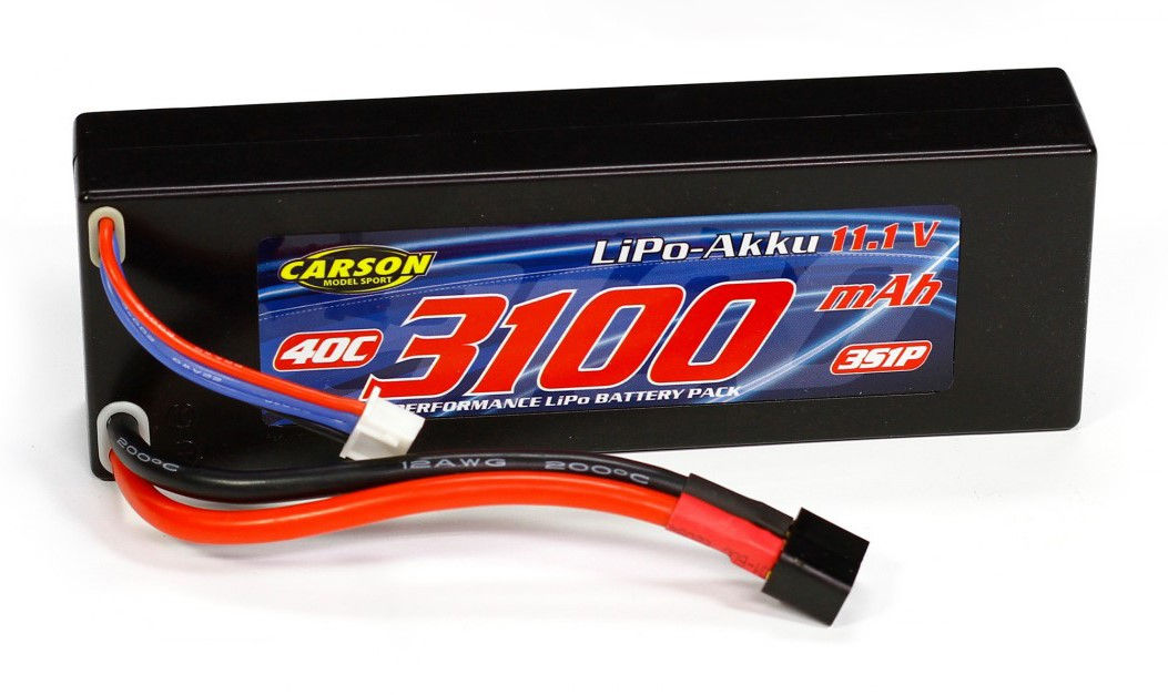 3S Carson LIPO 11.1V-40C 3100mAh Hardcase T-plug - Rcbilen.no