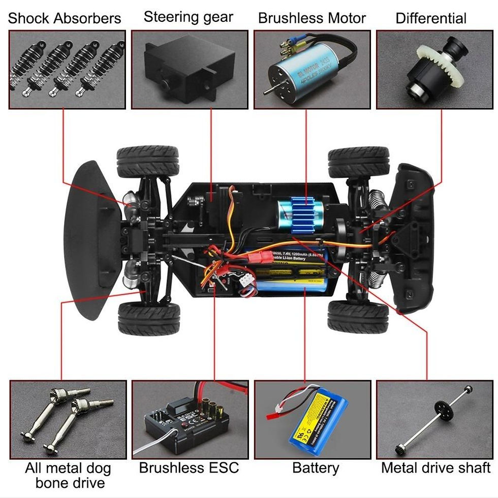Miniatyrbilde: UDI Race Speed/Drift - Gyro 4WD 1:16 Brushless - Rcbilen.no
