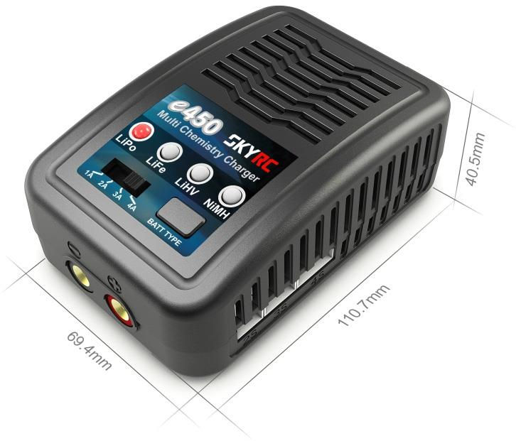 Miniatyrbilde: SkyRc E450 LiPo/Life/NiMh Lader 2-4S 50W 220V - Rcbilen.no