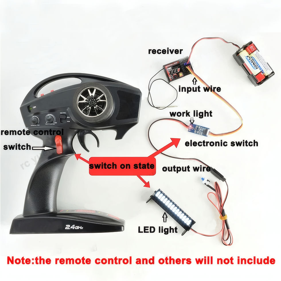 Miniatyrbilde: RC Electronic Switch 5A (PWM) – JR Receiver On/Off Switch - Rcbilen.no