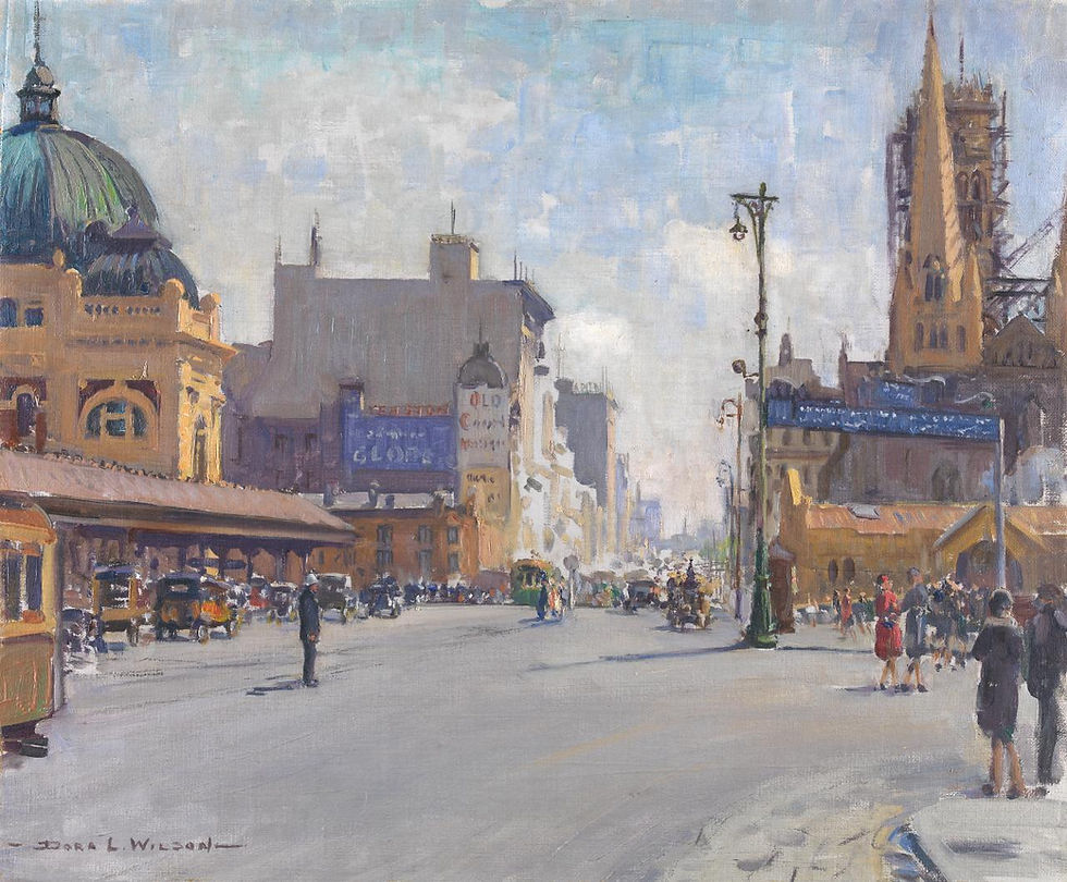 Swanston Street by Dora Wilson courtesy of NGV