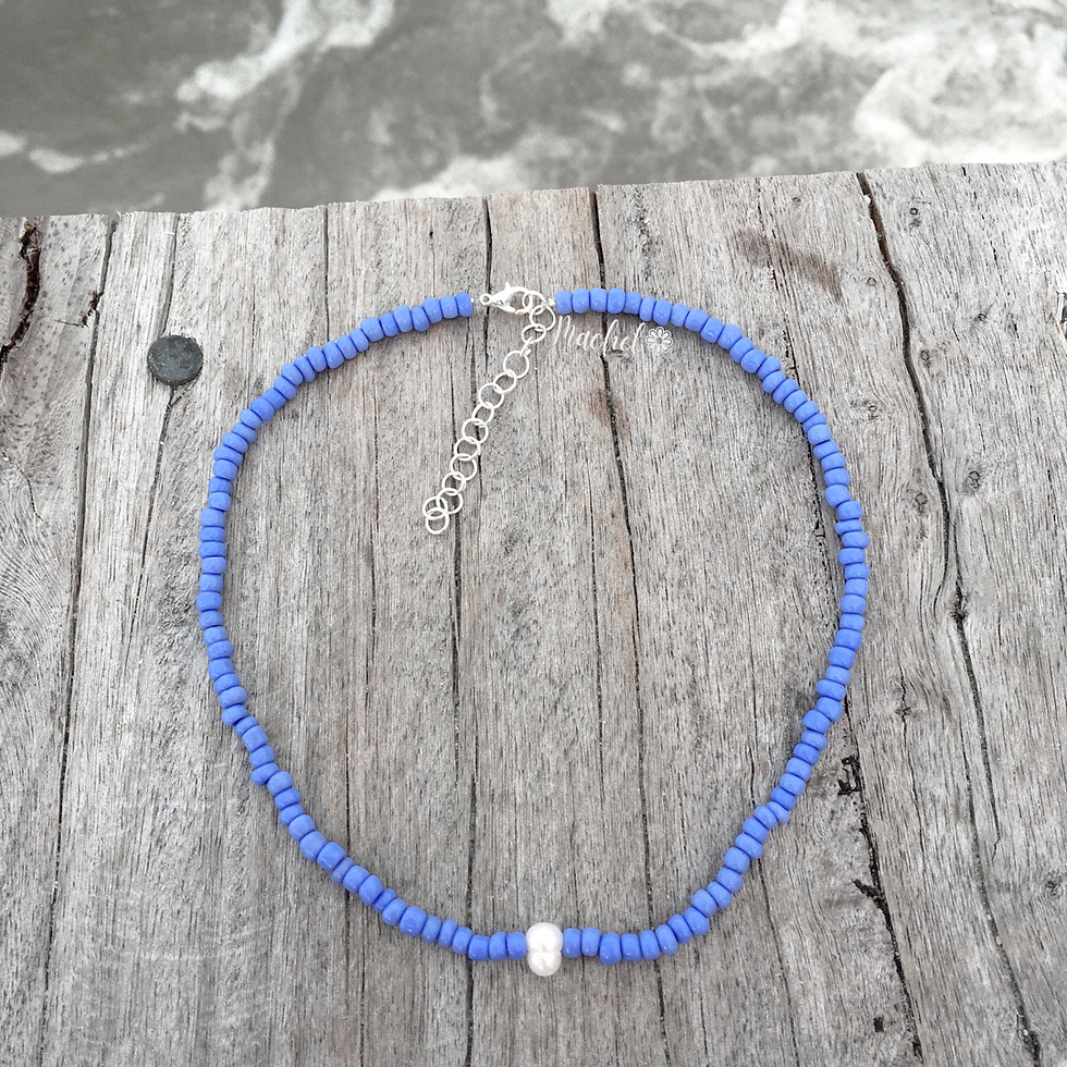 Miniatura: Choker azul cielo