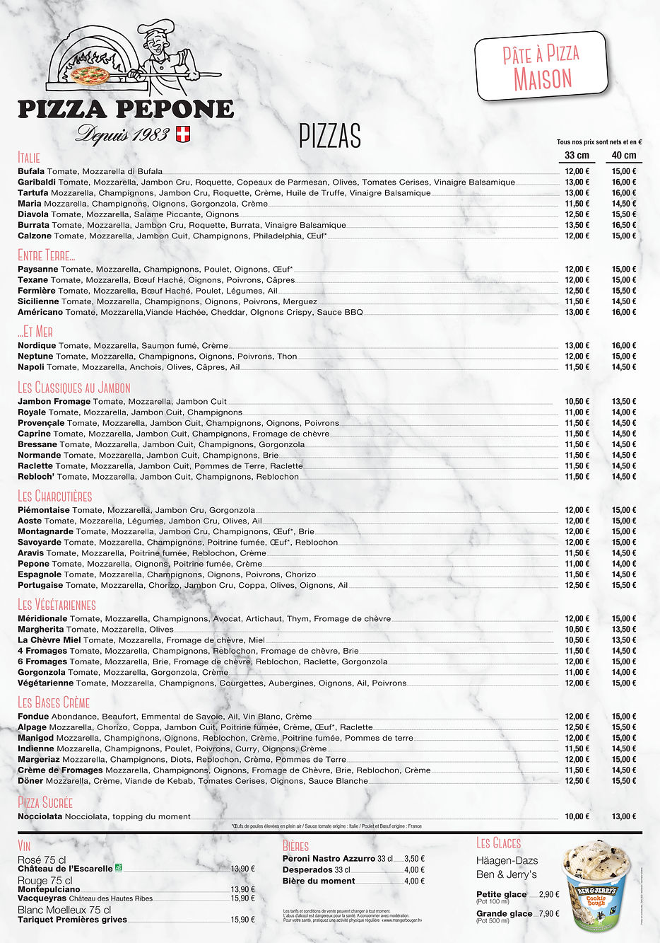 LA CARTE Pizza Pepone Annecy