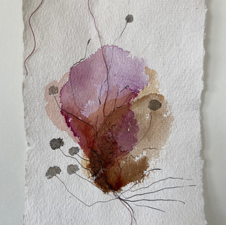 watercolour and embroidery on paper