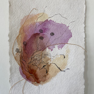watercolour and embroidery on paper