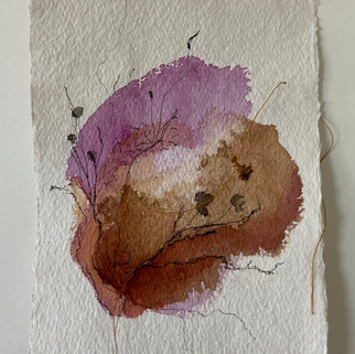 watercolour and embroidery on paper