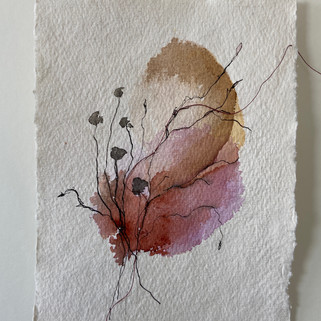 watercolour and embroidery on paper