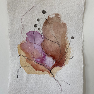 watercolour and embroidery on paper