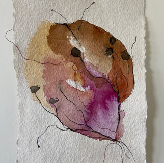 watercolour and embroidery on paper