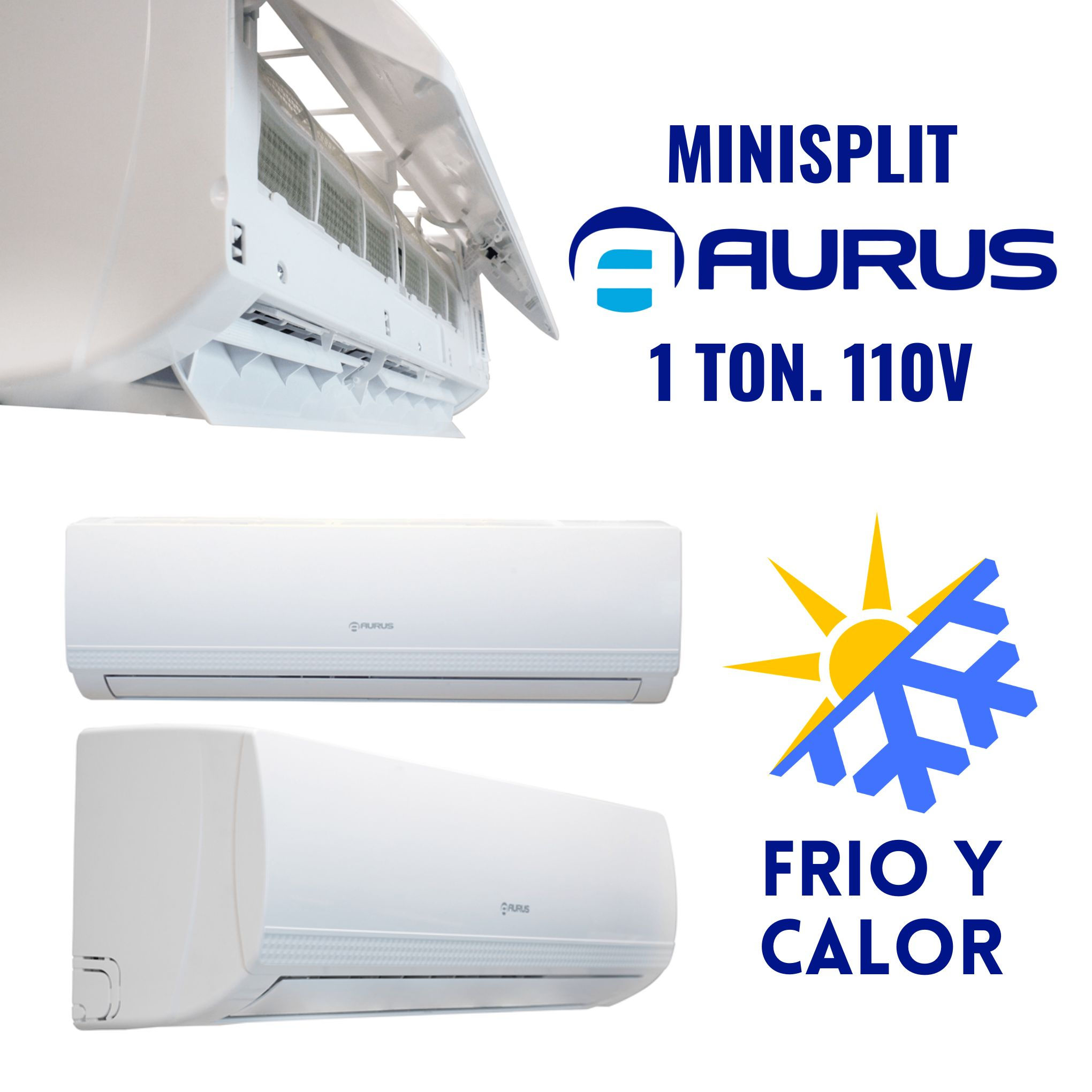 MINISPLIT AURUS 1 TONELADA 110V FRÍO-CALOR MOD. ARU-H12A1/OF SERIE L