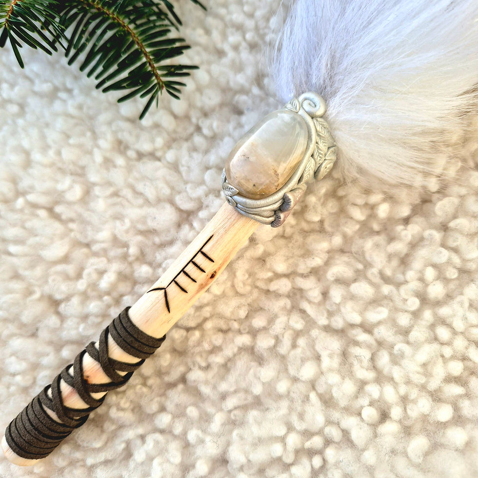 Thumbnail: Smudge Fan with Moonstone 