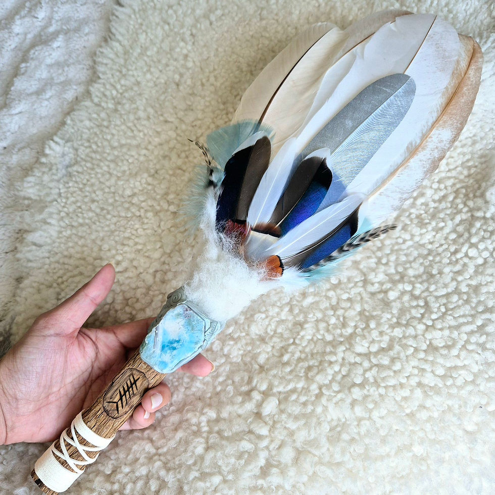 Thumbnail: Larimar Smudge Fan with Elder 