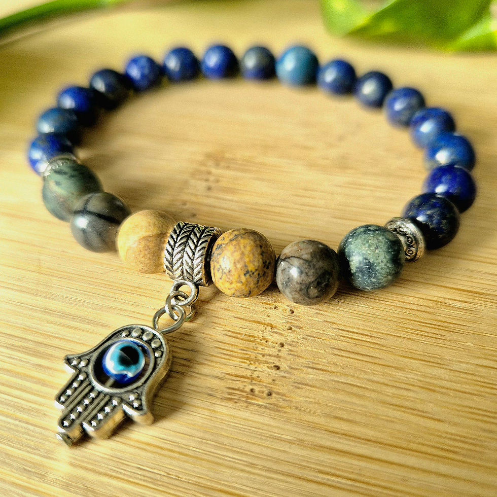 Thumbnail: Clarity & Intuition Gemstone Beaded Bracelet with Lapis Lazuli