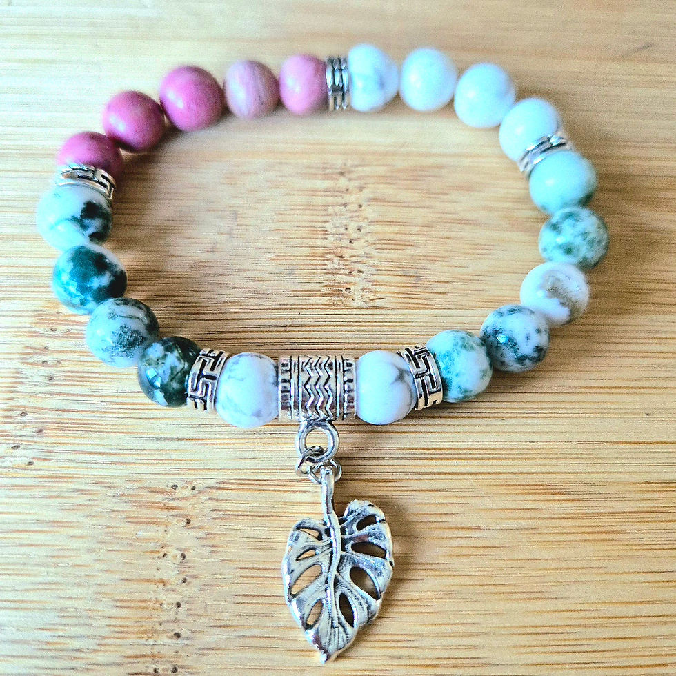 Thumbnail: New Life Beaded Bracelet with Moss Agate 