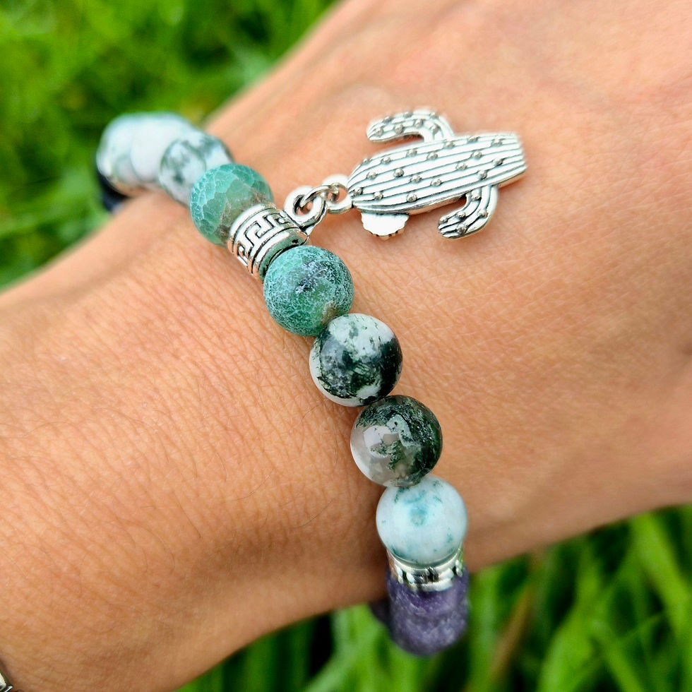 Thumbnail: Soul Tribe Crystal Beaded Bracelet with Lepidolite 