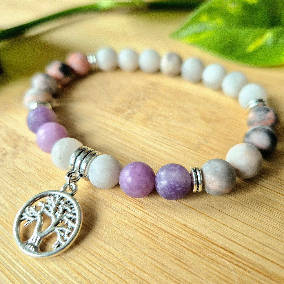 Thumbnail: Contented Soul Crystal Beaded Bracelet with Pheonix Agate