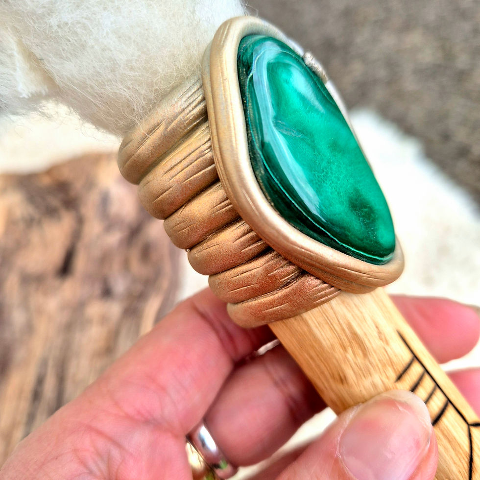 Thumbnail: Smudge Fan with Malachite 