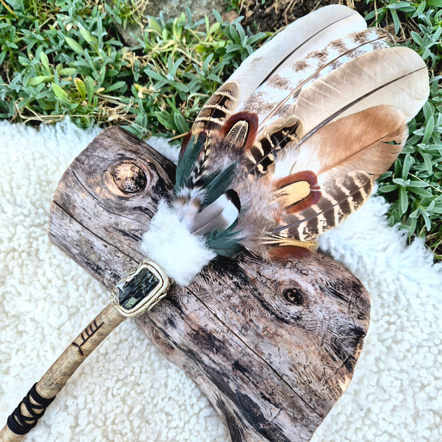 Nature Spirit Smudge Fan with Epidote