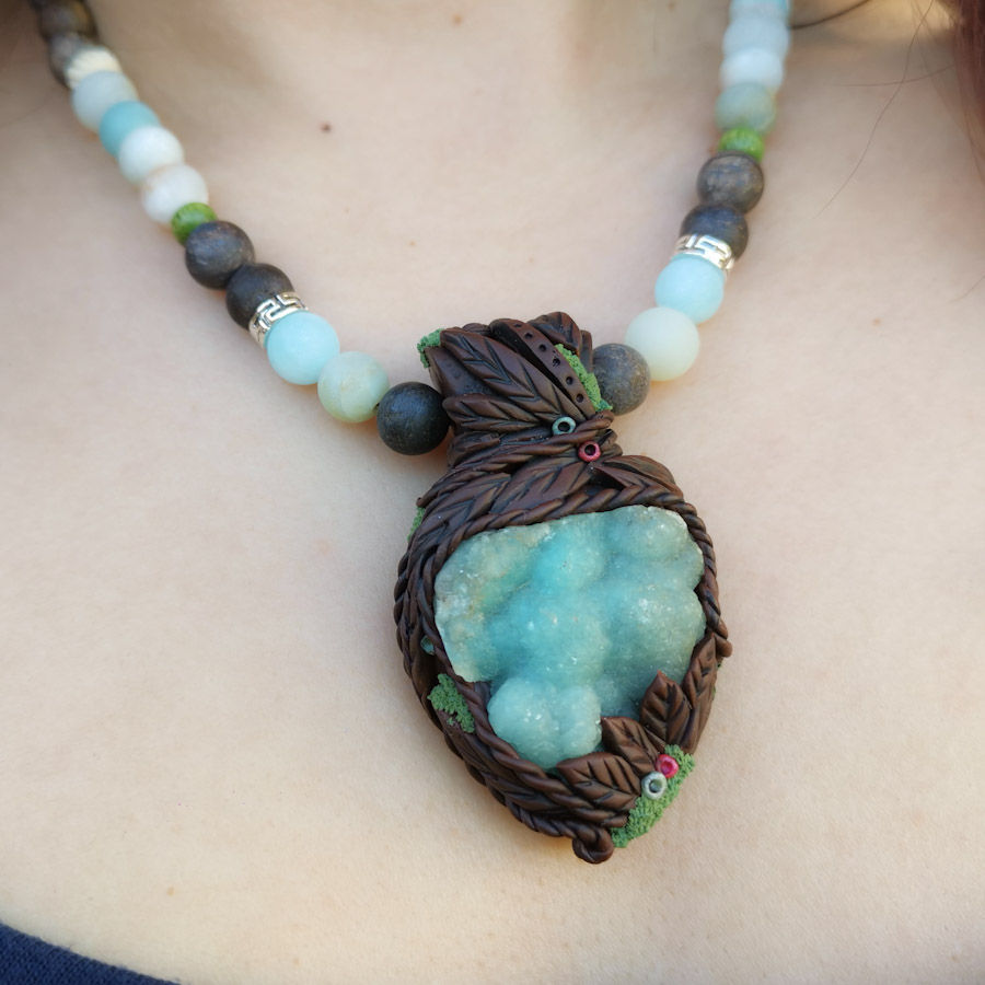 Thumbnail: Raw Hemimorphite Necklace 