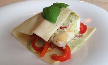 Torsk i basilikumsaus