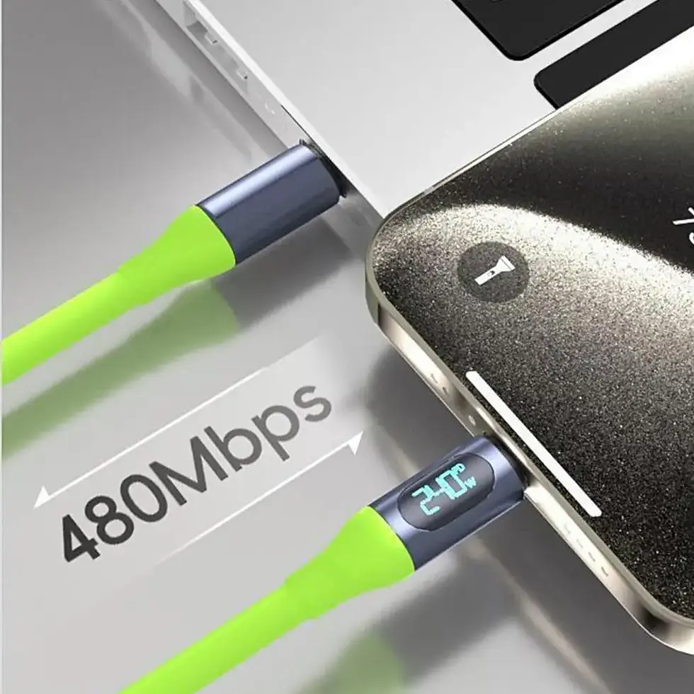 Miniatura: Cable de Carga Rápida Inteligente con Pantalla Digital HD de hasta 240W