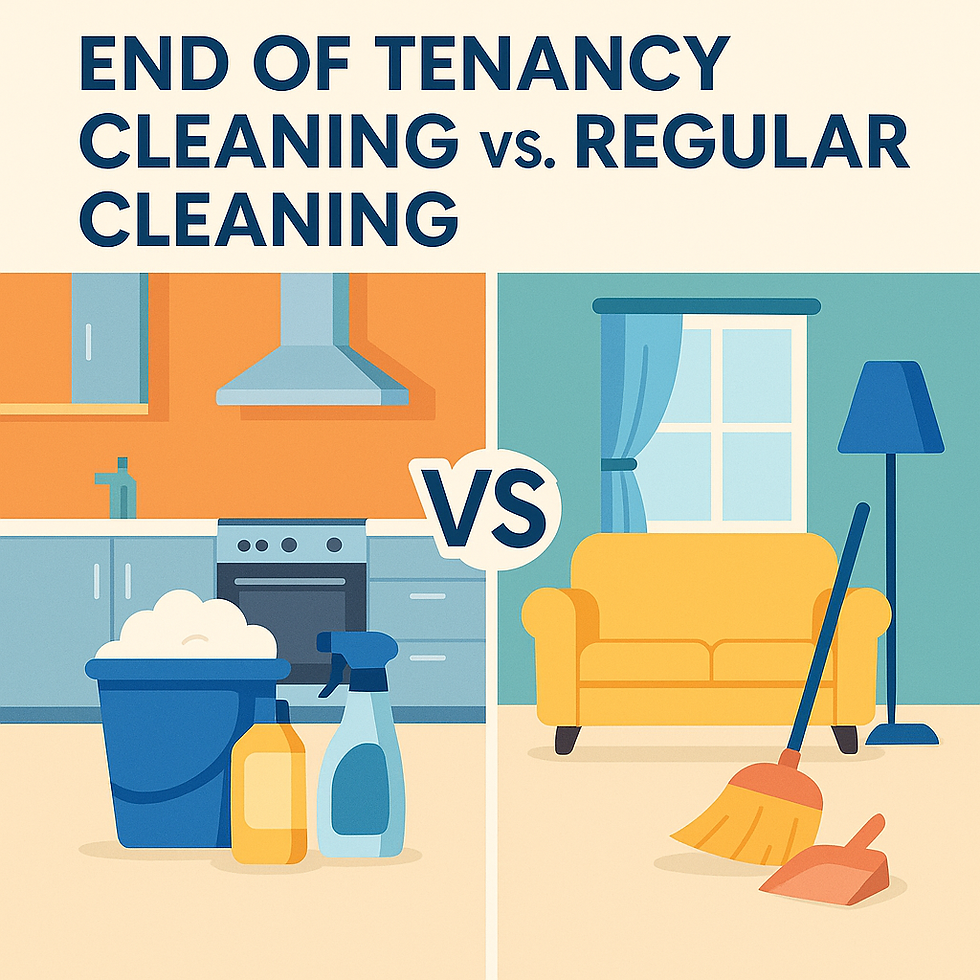 image of a standard house clean verses our deep end of tenancy clean showing its a professional deep clean