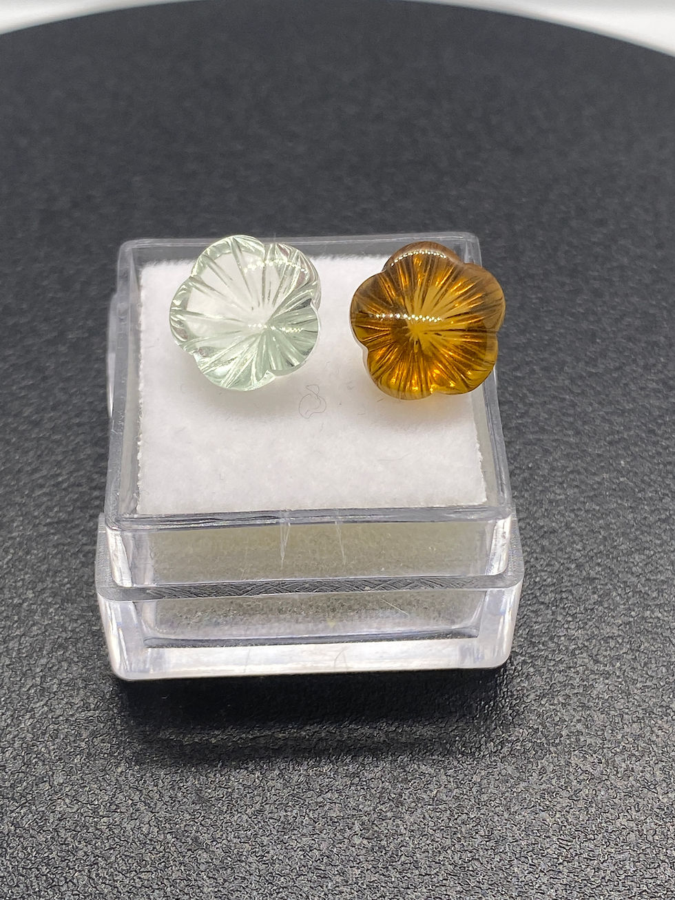 Green Amethyst and Citrine | Flowers | 10 mm
