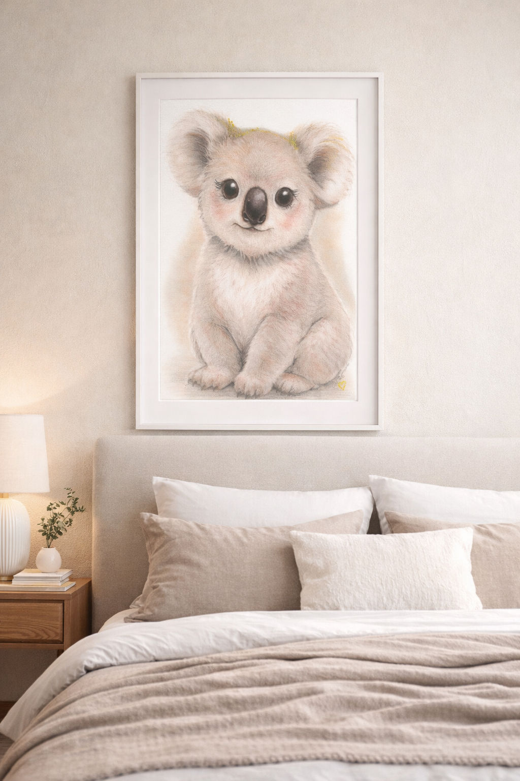 Kelly Koala - Framed Print of original artwork A4