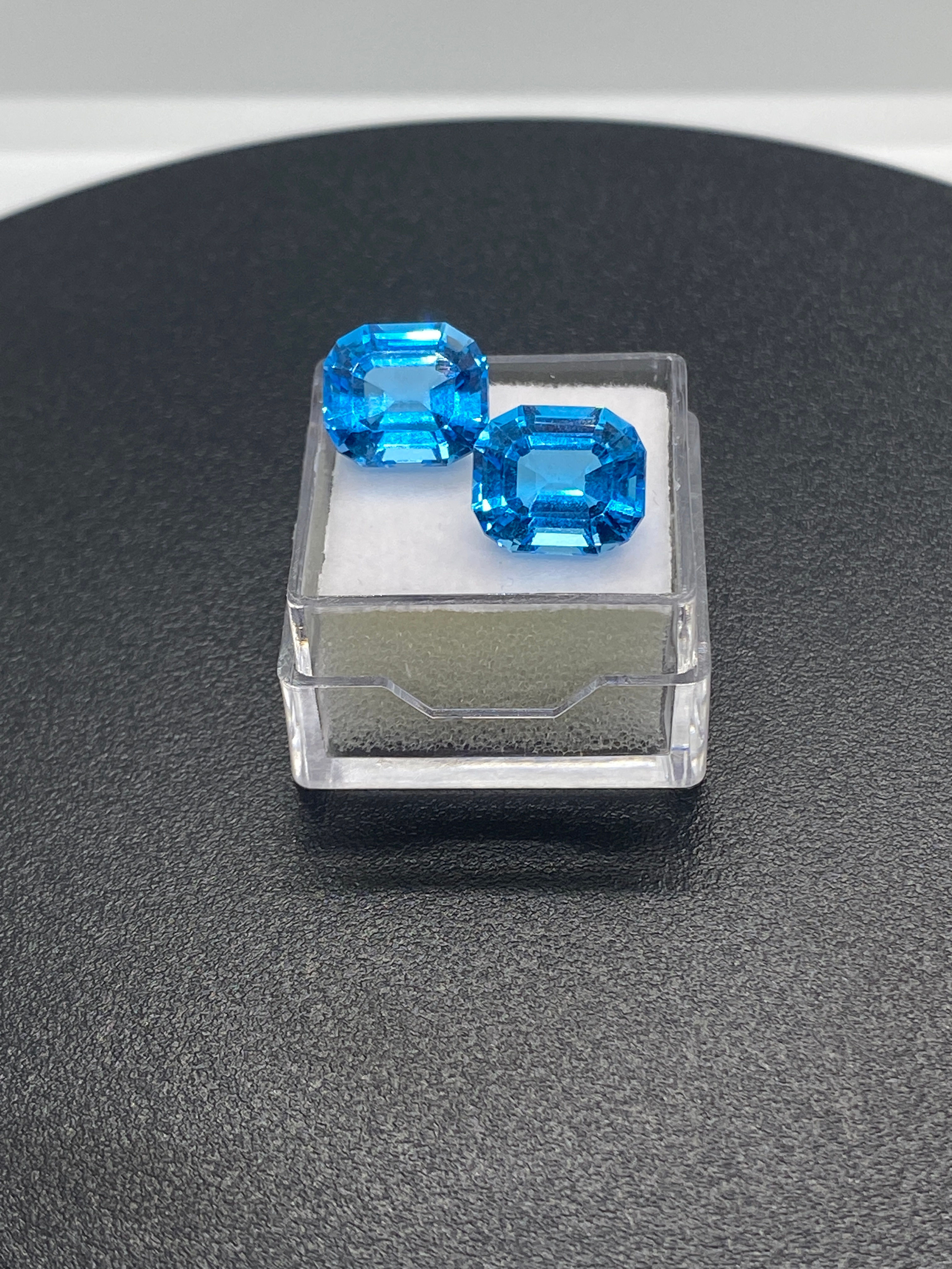 Swiss Blue Topaz | Ascher Cut Pair | 11 x 9.5 mm