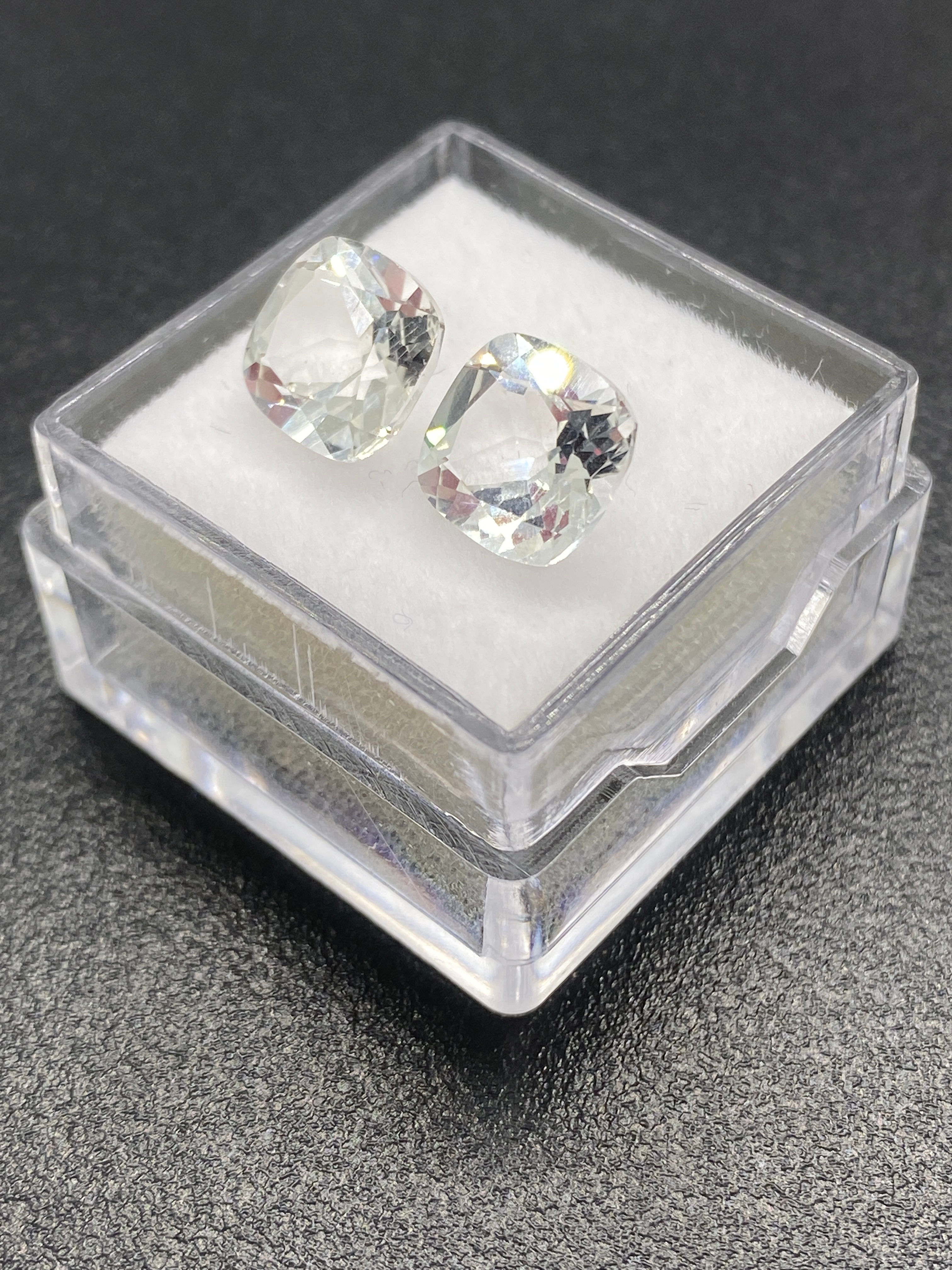 White Topaz | Cushion Pair | 8 mm